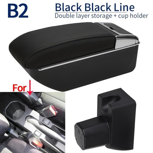 TEMU New Style Armrest, For Ignis Console Modification Interior, Is Retractable To Increase Driving , Abs Durable Material, Double-layer Storage , Car Interior Supplies Simple Installation