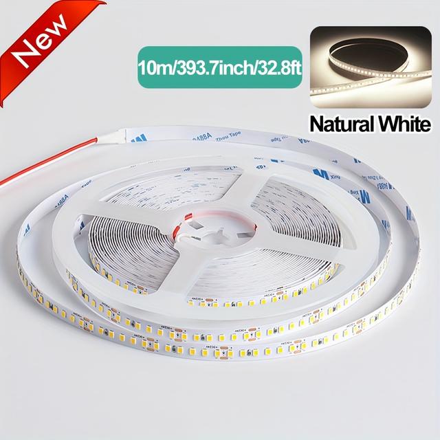 TEMU New 32.8ft 2835 Led Light Strip, 24v 120leds/ String Light, Suitable For Office Decorations, Hotels, Shopping Malls, Room, Plastic Materials, 24v Power Supply, Non Battery, No Electronic