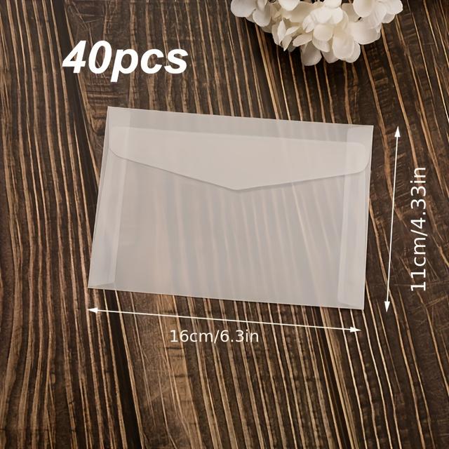 TEMU 40pcs Transparent Envelope, Suitable For Weddings, Greeting Cards, Invitations, Various Occasions And Everyday Use