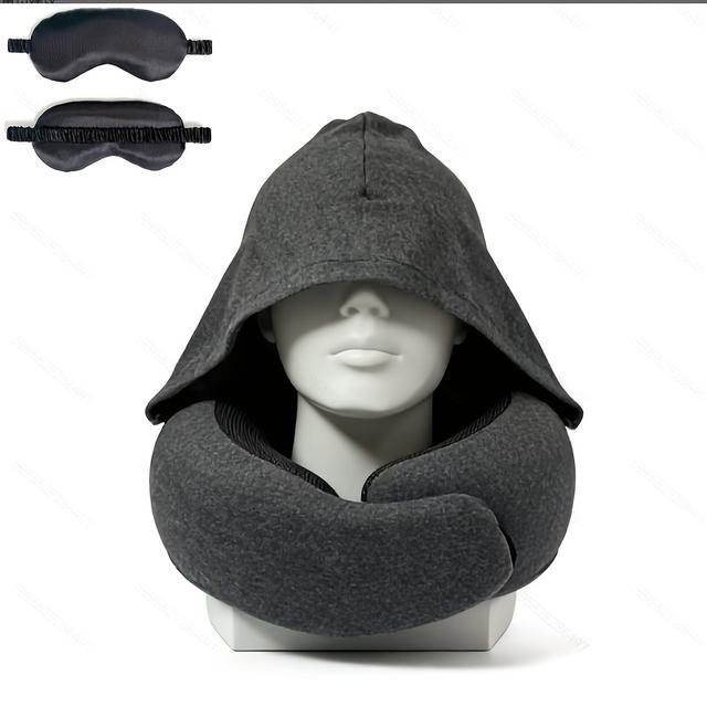 TEMU Long-distance Flight Pillow | Travel Neck Support With Comfortable Breathable Cover, Polyester, | Includes A Carry Bag, Hand Wash Only