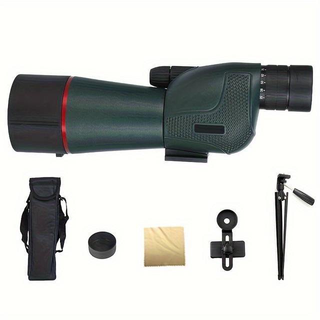 TEMU Telescopio monocular de magnificación, lente óptica monocular con zoom de 25-75X, ideal para observación de aves, senderismo, camping y observación de