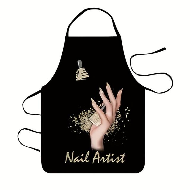 TEMU A Golden High-value Palm Apron, Durable, And Easy To Clean, With Adjustable Waistband Design, Made Of High-quality Polyester Material - 100%, Used For Kitchen Cooking, Dessert Making, And Picking