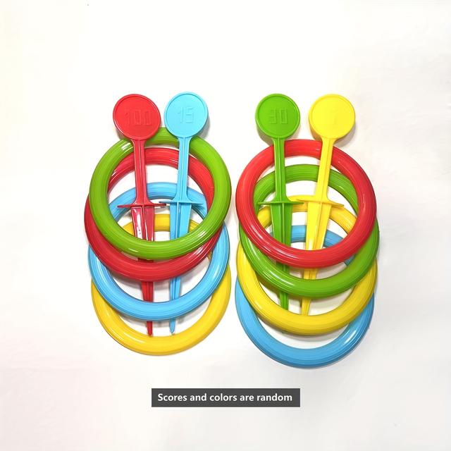 TEMU 12pcs/1 Set Throwing Ring Game Set, Outdoor Sports And Game, Beach