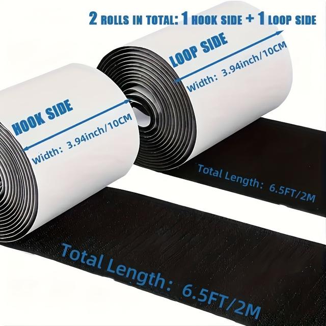 TEMU เทปตะขอและห่วงหนัก 10 ซม. x 2 ม. - สองด้าน, แถบยึดหมอนโซฟาป้องกันลื่น, เหมาะสำหรับพรมและผนัง, รองรับหมอนโซฟา