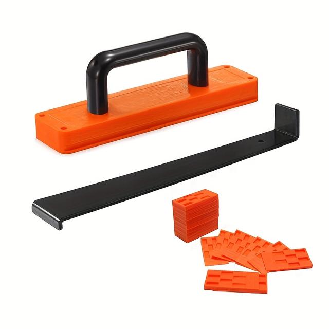 TEMU 22 db-os Fa Padló Szerelő Készlet Fogantyús Kopogtató Blokkal, Visszahúzó Horoggal, 20 Távtartóval, Univerzális Padlószett