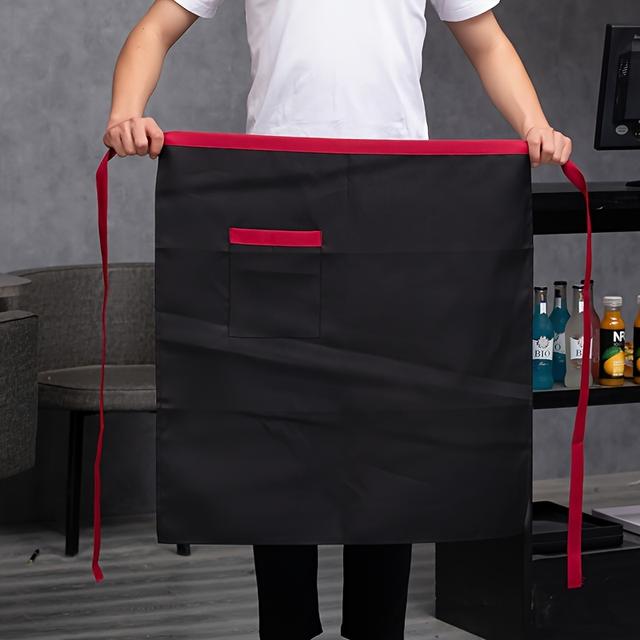 TEMU Professional Heavy-duty Chef Apron With Waist Belt & Adjustable Half-body Coverage - Kitchen Workwear Suitable For Chefs, Cooks, & Commercial Use -