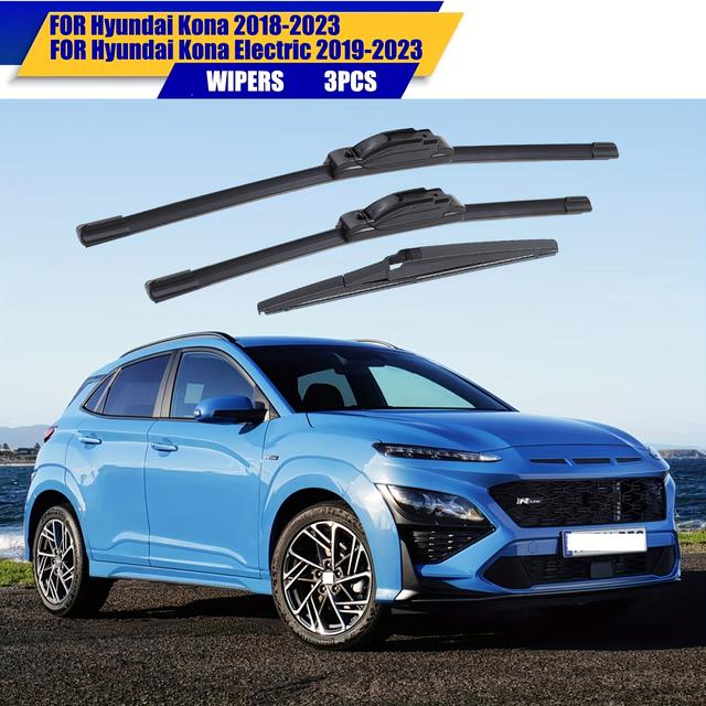 TEMU Suitable For For Kona From 2018 To 2023, This Premium Front And Rear Wiper Blade Kit Includes , 16-inch, And 11-inch Windshield Wiper Blades For Replacement - (set Of 3)