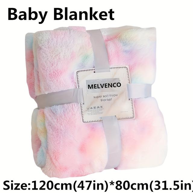 TEMU Super Soft & Cozy Reversible Blanket 0-36 Months - Melvenco Fuzzy Fleece In Pink, Blue, And White, Machine Washable, Gift (32"x47"), Blanket