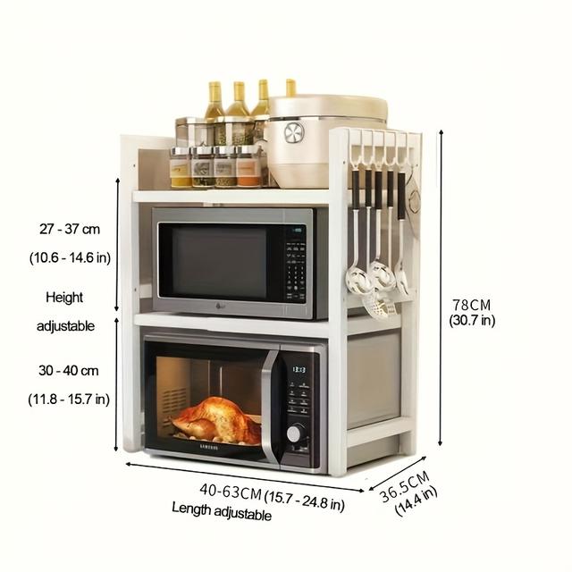 TEMU Single/ Double Carbon Steel Metal Shelving For Kitchen, Office And Garage, Metal Frame With Retractable Adjustable Dividers, Black, Practical Storage Rack, Standing Shelf