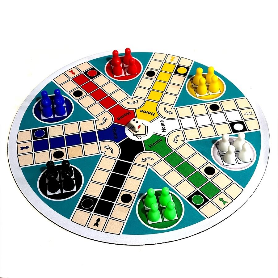 TEMU Juego LUDO, juego de dados para 6 jugadores, ajedrez de pista rápida, juego de mesa de viaje, juego de mesa interactivo, adecuado para familiar de Navidad y Halloween