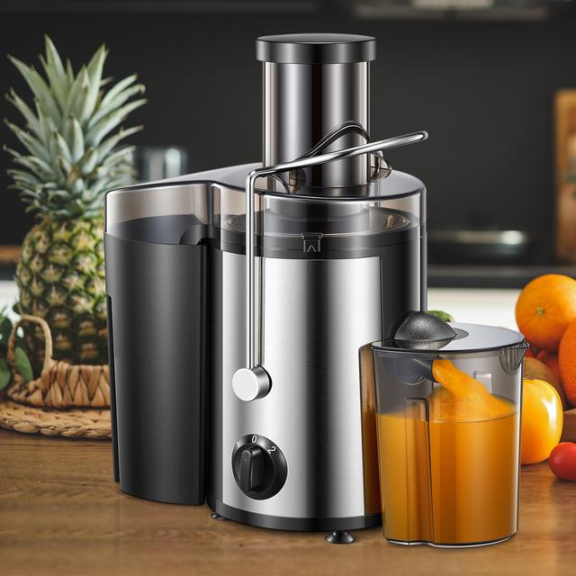 TEMU 500w Centrifugal Juicer, Featuring A 3-inch Wide Feed Chute, Easy To Clean, Made Of Stainless Steel, And Bpa-free, Suitable For Fruits And Vegetables