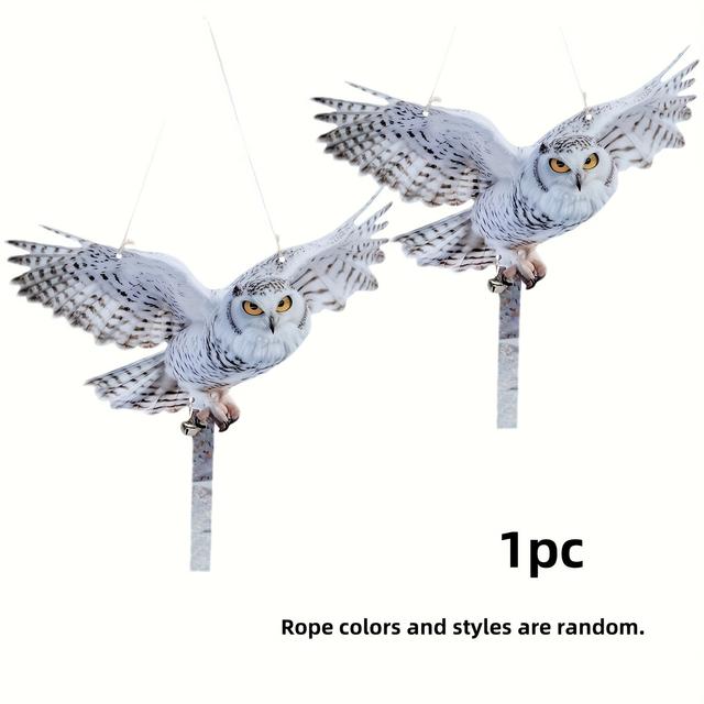 TEMU Single Pack, Garden Bird Repeller, Realistic Animal Owl And Eagle With Reflective Bells
