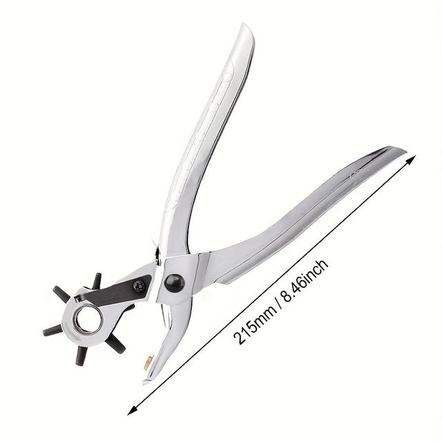 TEMU Versatile Leather Hole Punch Tool With Multiple Sizes - Ideal For Belts, 4.5/4/3.5/3/2.5/2mm Diameters