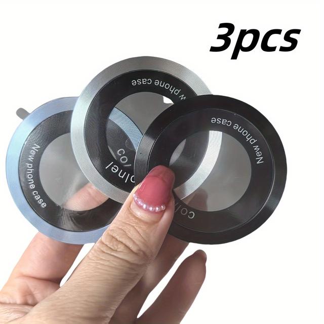 TEMU 3 Magnetic Plate Rings Universal Metal Stickers Support Wireless ; Metal Pieces Suitable For Magnetic Car Mounts