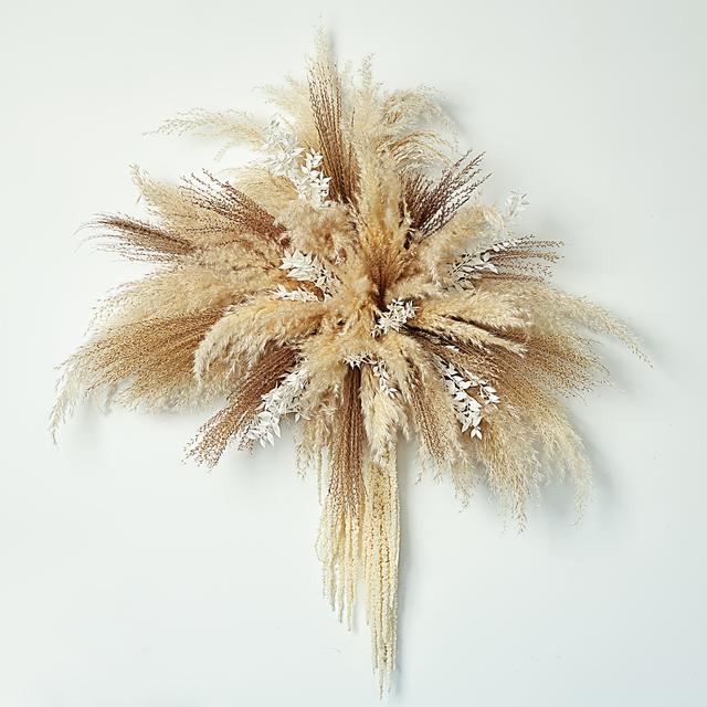 TEMU Décoration de Feuilles de Palmier et Roses Crème, de Mariage, Toile de Fond Shower, Guirlande de Ballons, Fleurs Séchées, Décoration Murale Boho pour Fêtes