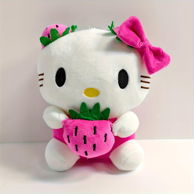 TEMU Cute And Adorable Strawberry Hello Kitty Plush Doll, Soft Girly Heart Plush Toy, Gift For Girls