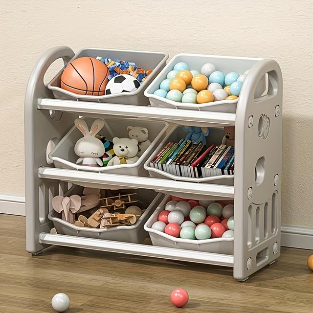 TEMU Home Storage Rack 6 Storage Boxes Classification Clothes, Miscellaneous, Toys, Books Storage
