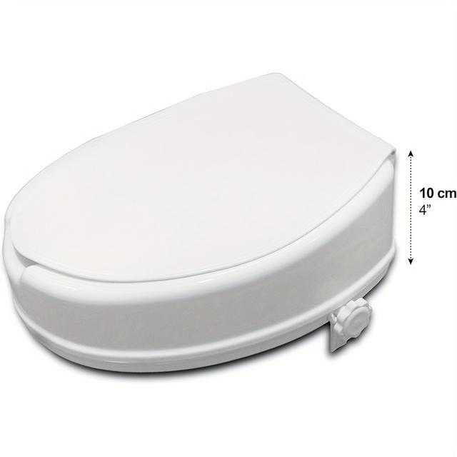 TEMU Asiento Elevado para Inodoro de 4", Se Cierne en Inodoros Estándar, Asiento Elevado con , Asiento Auxiliar Portátil con Soportes Resistentes, Médica para Ancianos, Discapacitados y Movilidad