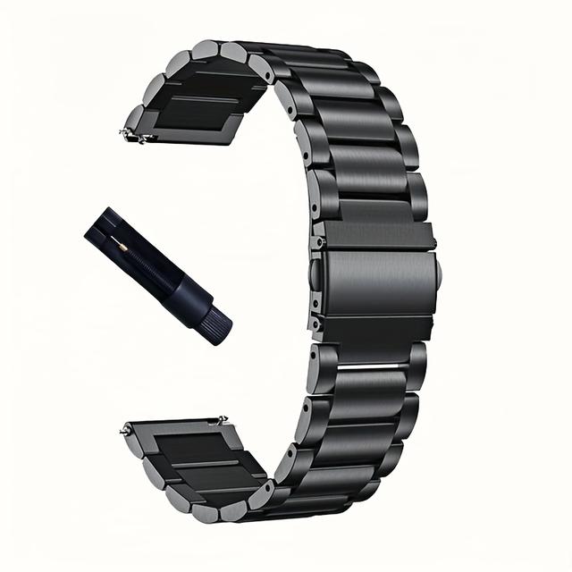 TEMU Masszív rozsdamentes acél fém csere óraszíjak, kompatibilis 20mm/22mm/24mm-es méretekkel Samsung Galaxy Watch, Garmin , Fossil órákhoz, és alkalmas Huawei GT4, 46mm-es Bip/Gt/Gts/Gtr órákhoz