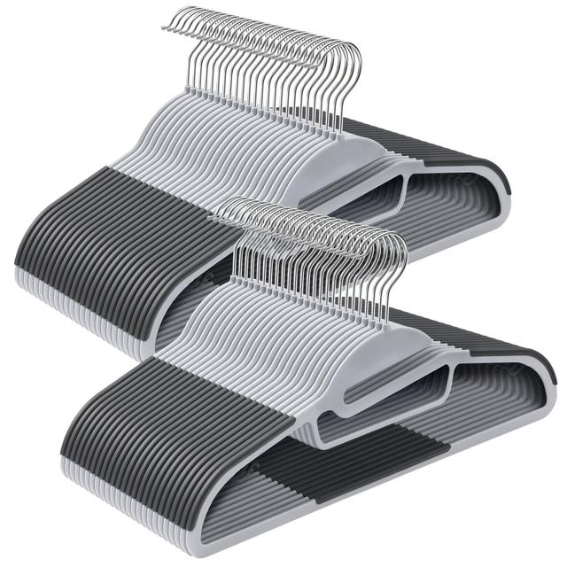 TEMU Songmics Home 30/50 Pack Coat Hangers, Opening, Heavy-duty Plastic Suit Hangers, Non-slip, Space-saving, 360 Swivel Hook, 16.3 Inches Long