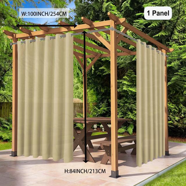 TEMU 1 шт. Панельні вуличні штори для тераси, преміальні товсті штори з люверсами для веранди, перголи