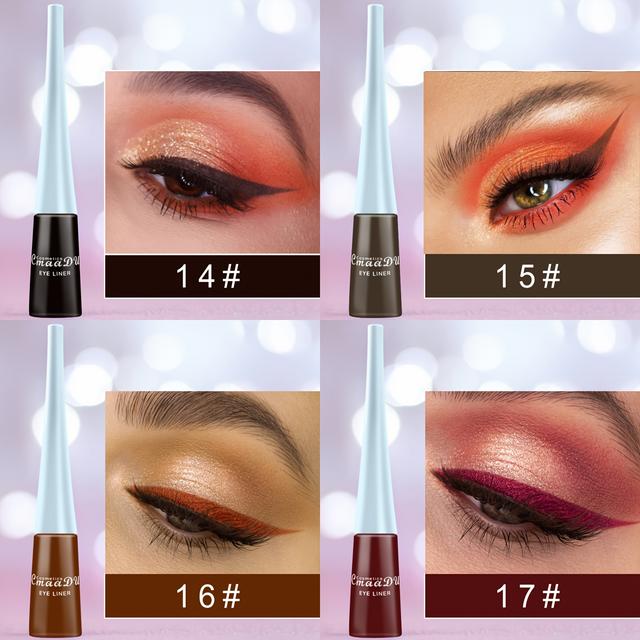 TEMU مجموعة محدد العيون 4 قطع - مقاومة للماء والعرق، طرف فائق الدقة، محددات عيون سائلة مقاومة للتلطخ لمكياج عيون مثالي