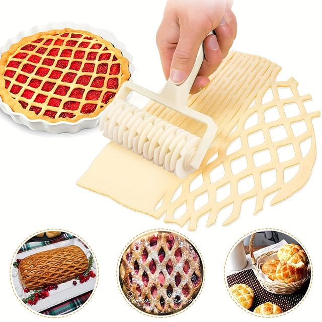 TEMU 1 Dough Grid Roller Cutter - A Tool For Cutting Dough For , Pies, And Pastries - Perfect For Baking