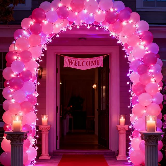 TEMU Pink Cherry Fairy Lights | Battery-powered Led String Lights For Valentine's Day, Engagements, Weddings, Mother's Day, Decorations, Bedroom & Home Decor