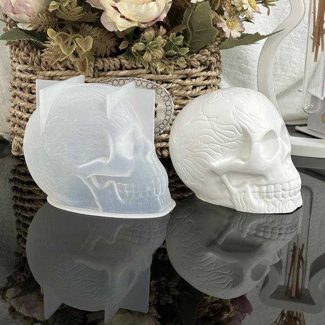 TEMU 3d New Silicone Candle Molds 3 Sizes Diy Resin Plaster Molds Halloween Decoration Gifts Home Decoration