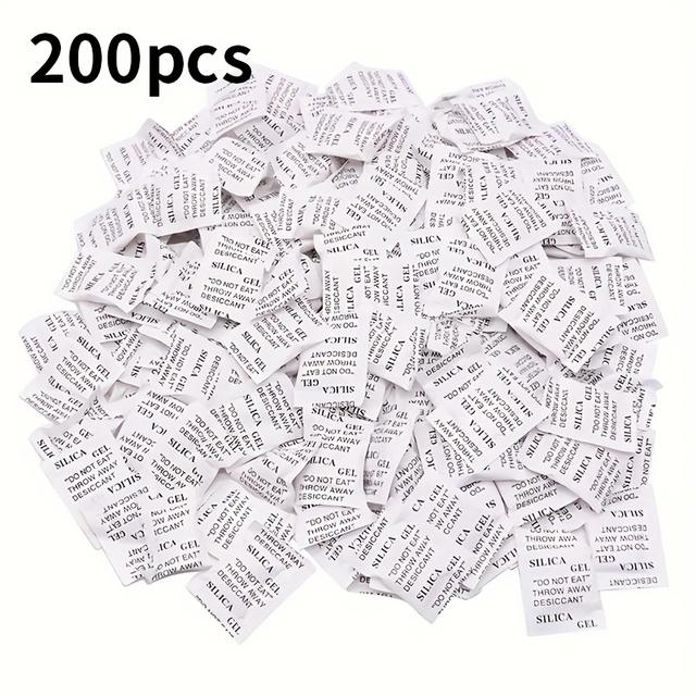 TEMU 100/200pcs Silica Gel Desiccant, Desiccant Bags For Camera Equipment, Photo Albums, Computer Media, Desiccant Bags, For Clothing, Food Storage, Air Desiccant Suitable For Storage