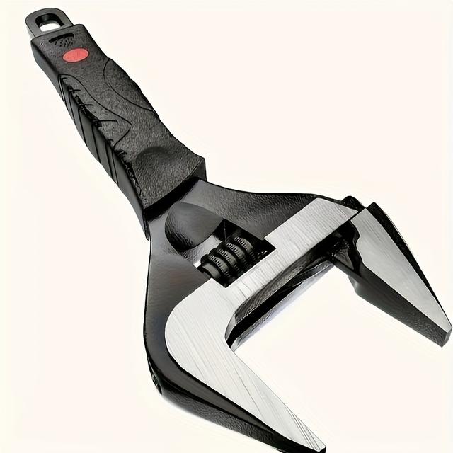 TEMU Llave Ajustable Versátil con Agarre Suave - Mordaza Ancha, Acabado de Óxido Negro, Tamaños Métricos para Uso en Casa, Garaje y Taller, Llave Ajustable