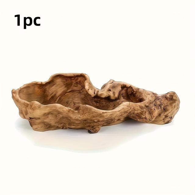TEMU 1pc Uniek Driftwood Stump Log Resin Planter/Succulent Pot/Plant Pot, Binnen Buiten Decoratief Planter, Ideaal voor tuindecoratie, Oud & Rustiek
