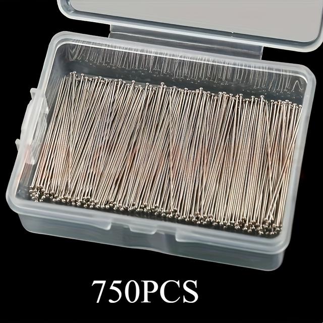 TEMU 750/500 Large-headed Needles, Suitable For Sewing, Handicrafts, And Office Supplies. Diy Needles With A Plastic Storage Box