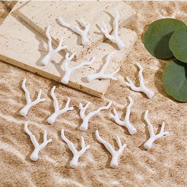 TEMU 10 Contas de Coral com Furos, Acessórios de Joias DIY para Férias Boho, Ideais para Pulseiras, Colares e Brincos