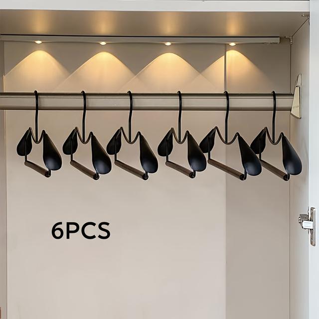 TEMU 6 Cintres en Bois et Métal à Cols Courts pour de Place, Épaules Larges et Design Marques, Adaptés aux Manteaux et Costumes