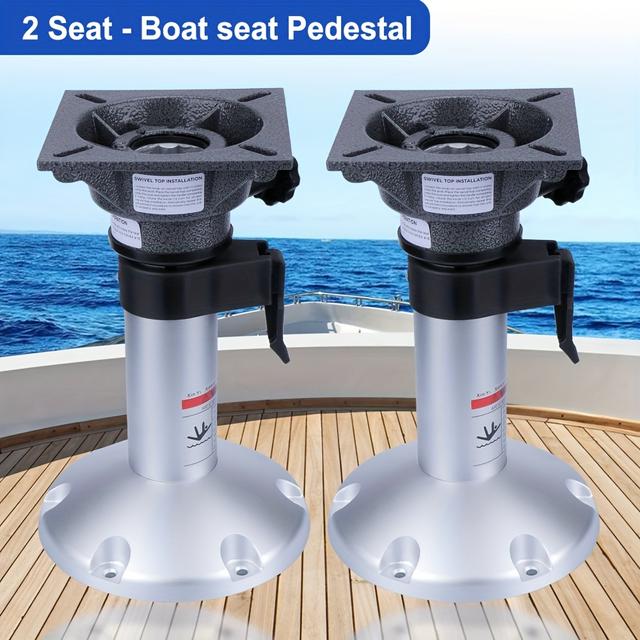 TEMU 2 Stück Verstellbare Boots-Sitzstützen aus Aluminiumlegierung mit Verriegelung | 13 Zoll bis 18 Zoll, Universelle Passform für Flotte Boote, Pontonboote, Luxusyachten, Wohnmobile, Silberfarbe