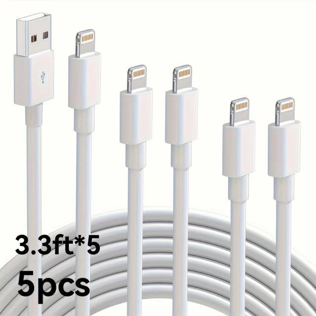 TEMU 5pcs Laihonen Lightning To Usb-c Fast Charging Cable, 6ft - Durable & -free For Iphone 12/11 Pro/xs Max/xr/8/7/6s/6/5s/se & For Ipad Pro - Data Sync & Safe Charge