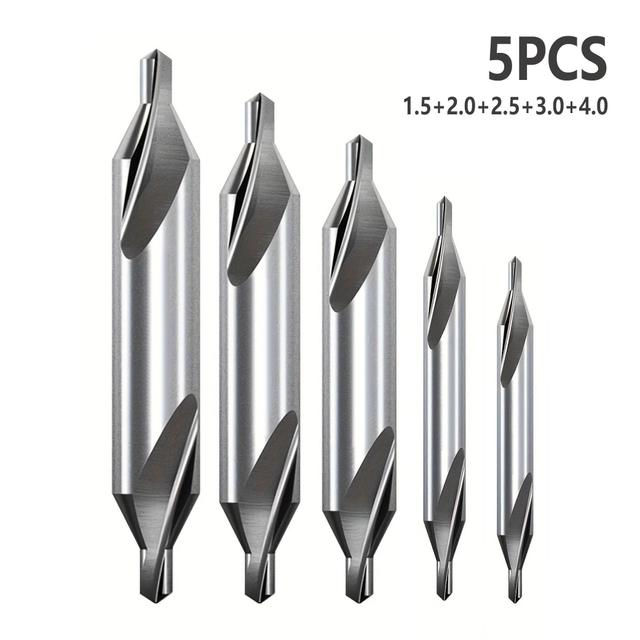 TEMU Set Of 5/6/7 Center Drill Bits With -degree Angle, Designed For Countersinking In Metalworking Lathes