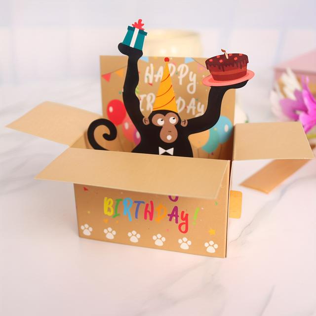 TEMU 1 Tarjeta Pop Up Divertida de , Tarjeta 3D con para Escribir en la Parte Trasera y Sobre, Tarjeta de para Fiestas, Decoración para el Hogar