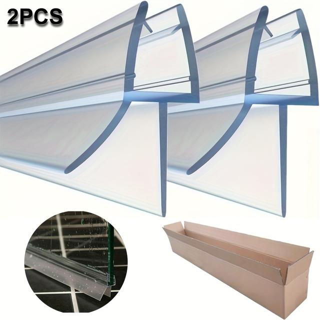 TEMU 2pcs 39.37" Frameless Shower Door Seal Strips - Leakproof, Bathroom Dry, With Box