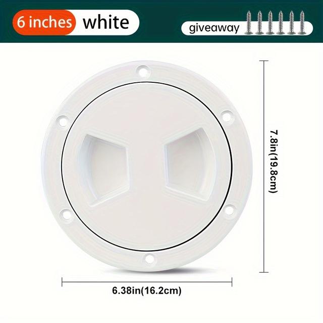 TEMU Transparent Abs Plastic Inspection Hatch With Anti-slip Marine Round Deck Plate, In 4, 5, Or 6 Inches, Designed For Yacht Additions