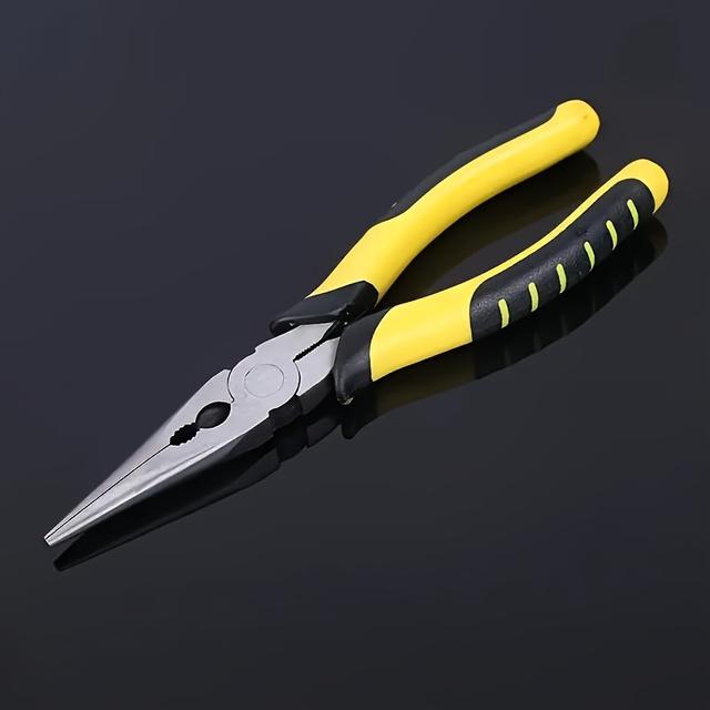 TEMU 8-inch Long Nose Pliers, Steel Needle Nose Pliers, No , Durable Single Piece - For Home Use, Fishing, Jewelry Making, And Repairs