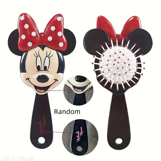 TEMU 1pc Mouse & Polka Dots Hair Comb With Air Cushion - Ergonomic Plastic Comb For All Hair Types, Gentle Detangling & Styling, Durable Abs Handle, & Special Occasions, Design, Comfortable Grip