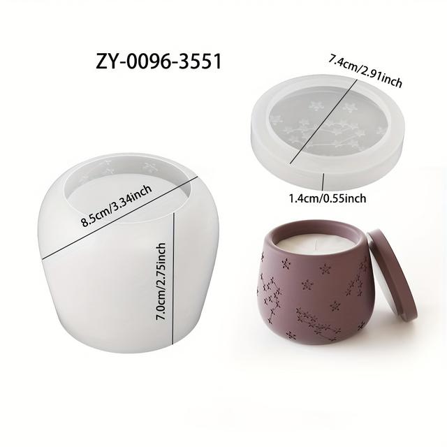 TEMU 1 molde de tarro de almacenamiento de silicona, molde para joyería, molde de botella de pudín con '', herramientas decorativas de estrella para fundición de resina y yeso