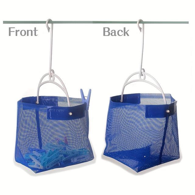 TEMU Wall-mounted & Portable Mesh Storage Bag - Plastic Suitable For Clothespins, Laundry Room, Bathroom, - Hanging With Hanging Hooks For Small Items, Mesh Bag For Use