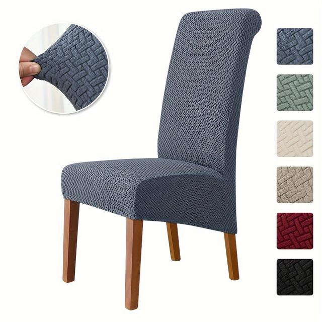 TEMU 1 Stück Vier-Jahreszeiten-Stretch-Esszimmerstuhlbezug, moderner, waschbarer Polyester-Staubbezug mit Streifenmuster, geeignet für Restaurants und Hotels (230 Gsm)