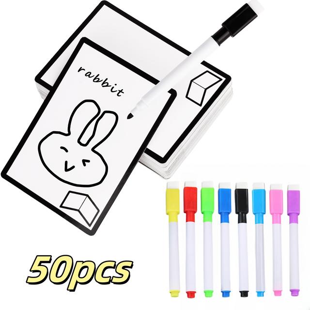 TEMU 50 pièces Jetons Réutilisables Effaçables à Sec avec Marqueur, Cartes de - pour Jeux de Cartes MTG et Accessoires DIY pour MTG et DND