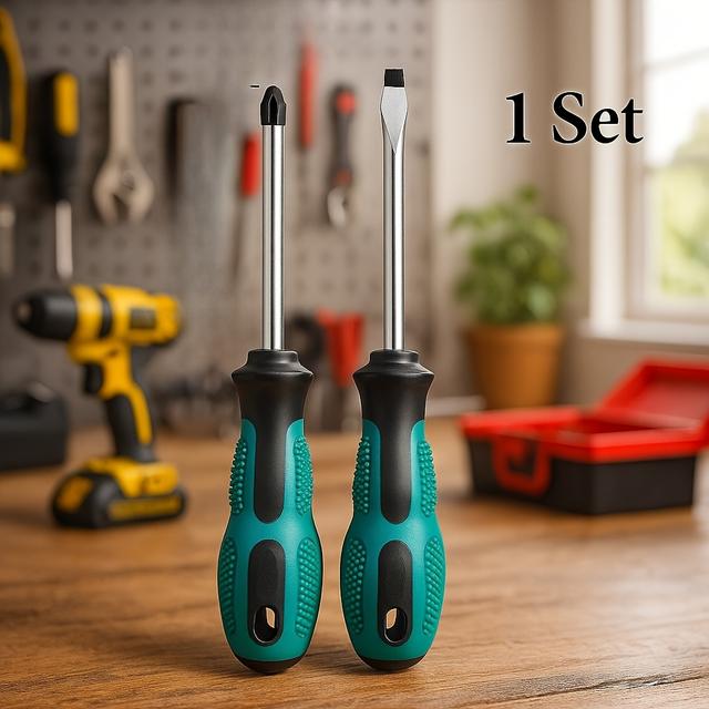 TEMU Precision Screwdriver Set, Made Of Chrome-vanadium Steel, With Straight And -head Designs, And Anti-slip Grip - Suitable For Furniture And Car Maintenance, As Well As Daily Use.