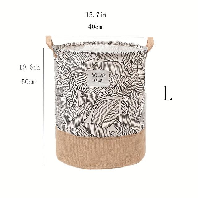 TEMU Canasta de Lavandería Plegable de Natural, Redondo para Ropa, Juguetes y Mantas con Asas - Ideal para Sala, Dormitorio, Baño y Accesorios de Lavadero