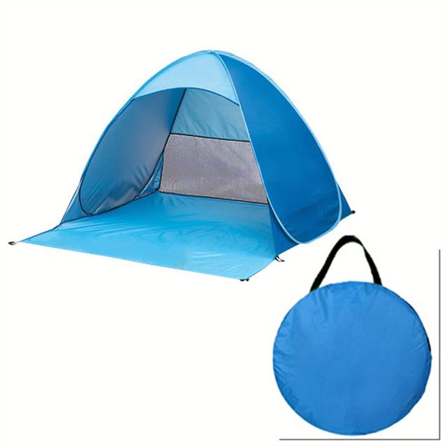 TEMU 3-4 People Portable Lightweight Sunshade Tent, Upf 50+uv Resistant Beach Umbrella, Instantly Folded And Quickly Set Up As A Beach